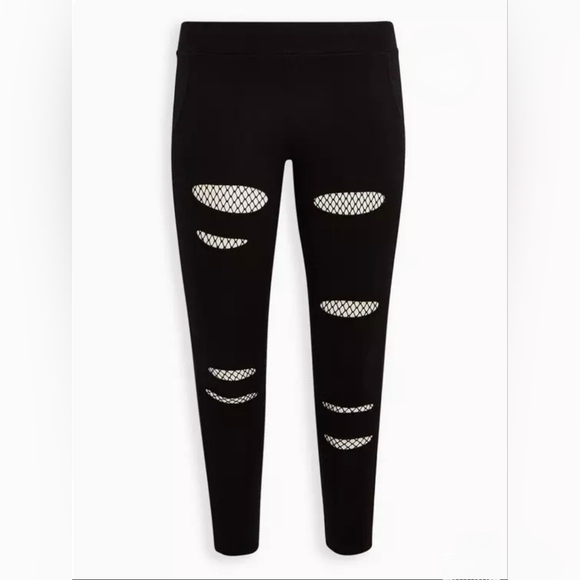torrid Pants - 118 Torrid 3 3X Black Leggings with Mesh Fishnet Accents